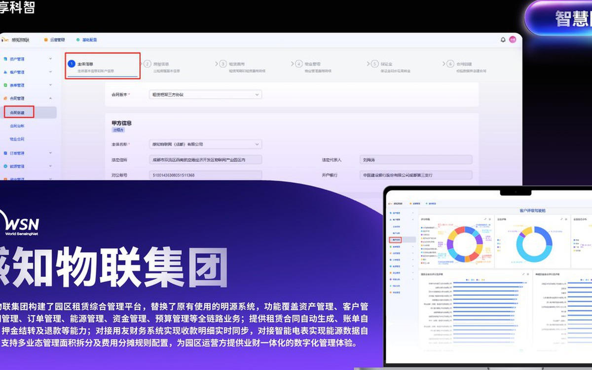 感知物联集团园区租赁综合管理平台
